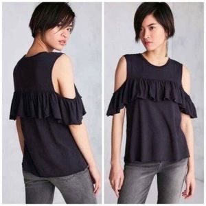 UO Ruffle Tee - Black and White Set of 2